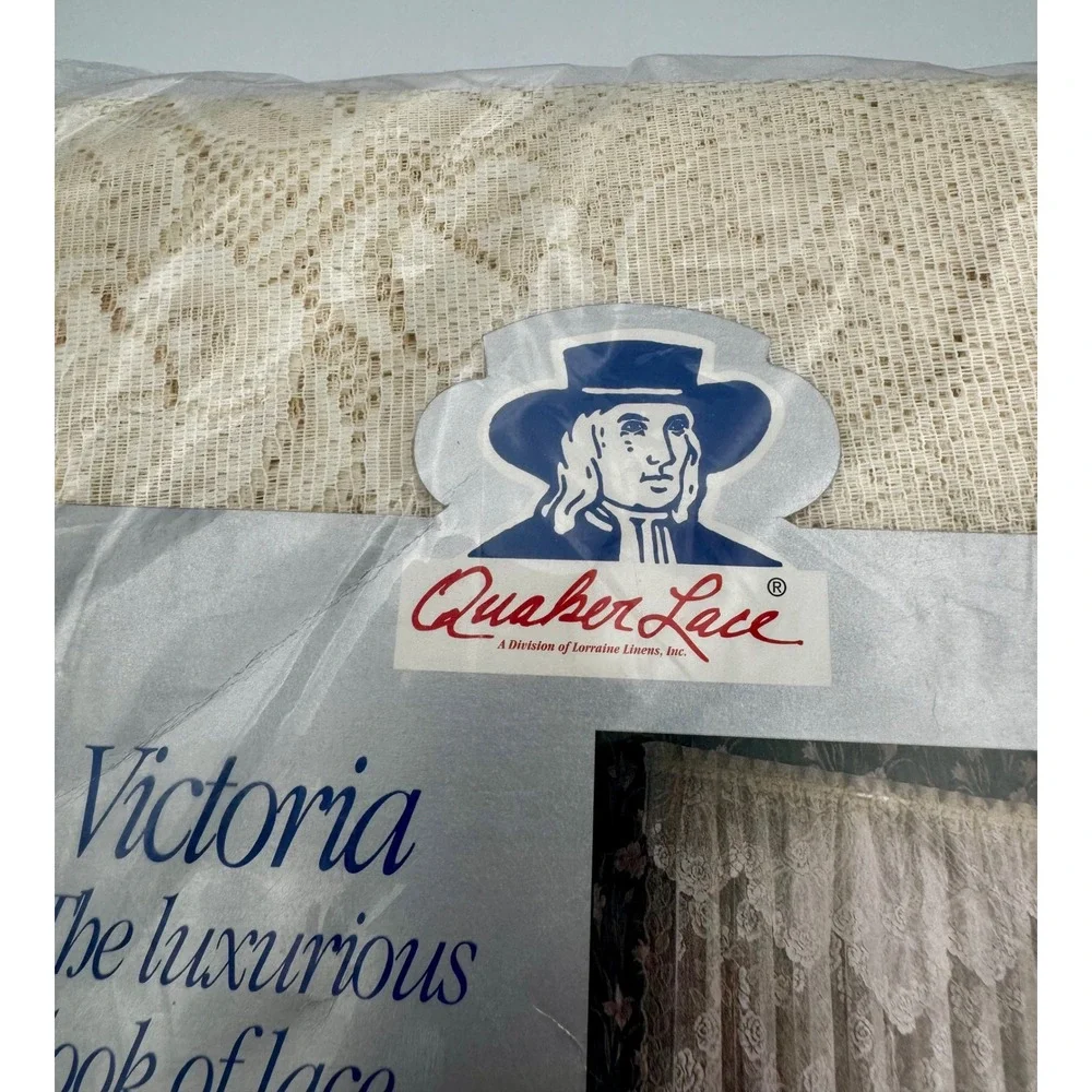 RARE Vintage Quaker Lace Victoria Curtain Panel 57x84 Sealed Deadstock